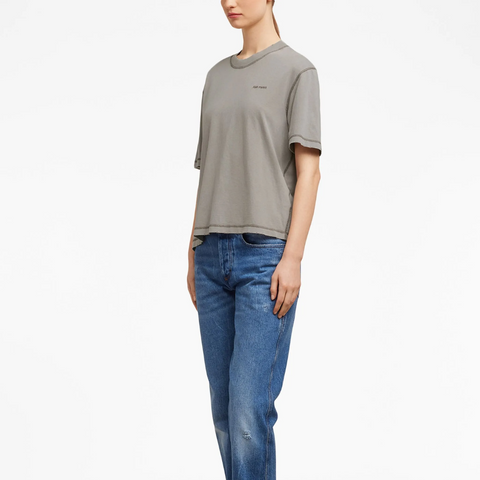 AMI Paris Logo Bordado Taupe