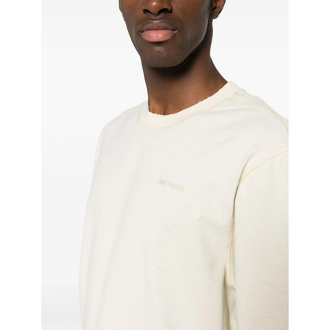 AMI Paris Logo Bordado Beige