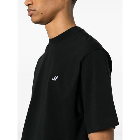 Axel Arigato Playera Negra "A" Logo Bordado Blanco