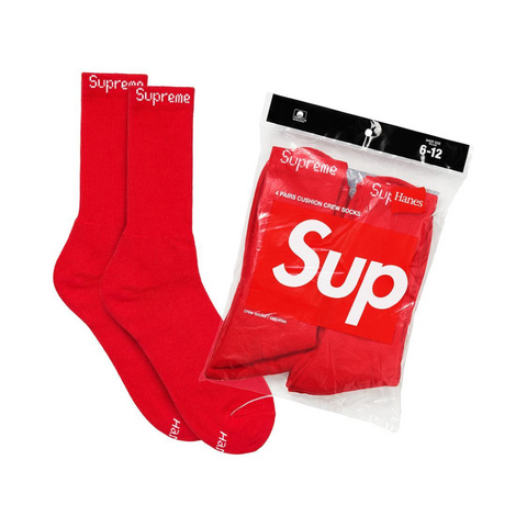 Supreme Hanes Socks - (1 Par) Red