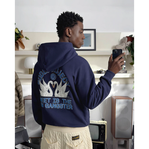 Nude Project Swans Hoodie Navy