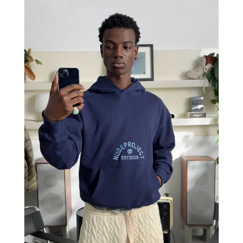Nude Project Swans Hoodie Navy