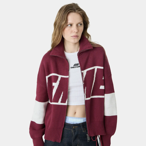 Eme Studios Burgundy Zipper Knit