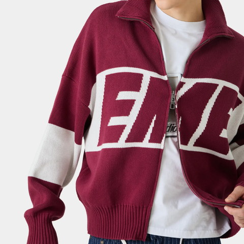 Eme Studios Burgundy Zipper Knit