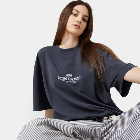 Eme Studios F Psilos Navy Oversized Tee