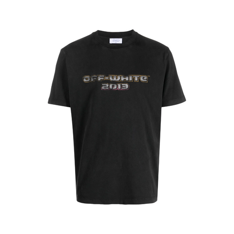 Off-White Washed Black Logo-Print Tshirt