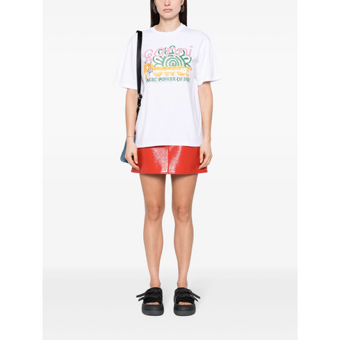 Ganni Graphic-Print T-shirt White