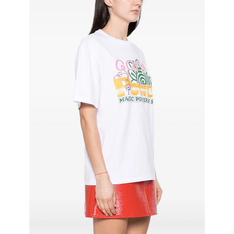 Ganni Graphic-Print T-shirt White