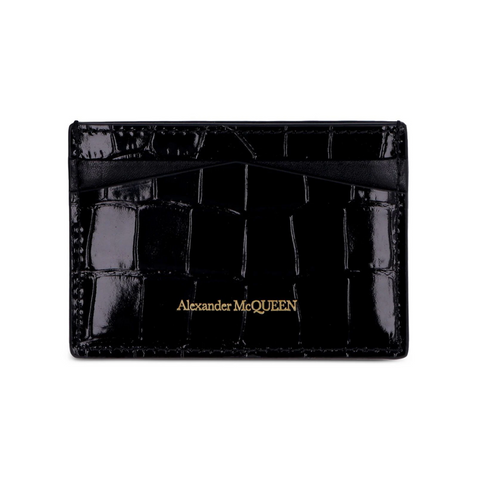 Alexander McQueen Tarjetero Negro - Dorado