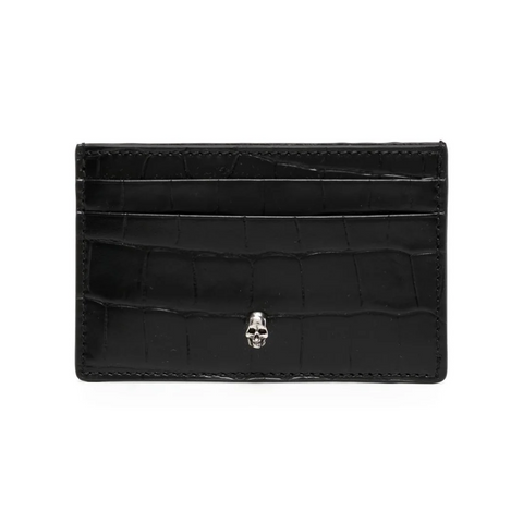 Alexander McQueen Tarjetero Negro - Plateado