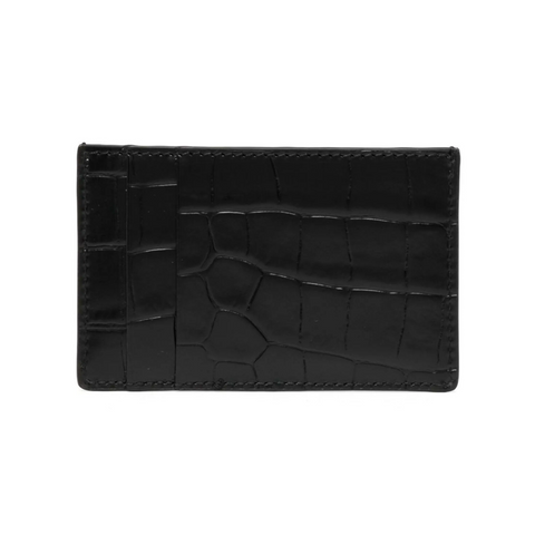 Alexander McQueen Tarjetero Negro - Plateado