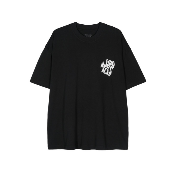 AllSaints Orlando Logo Print T-Shirt Black - vista alterna