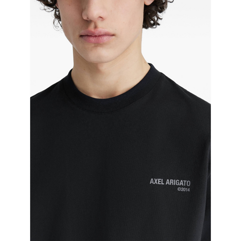 Axel Arigato Playera Negra con Logo Estampado Gris