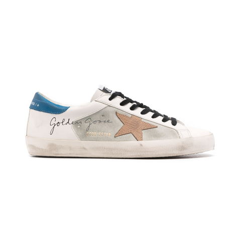 Golden Goose Superstar Blue & Peach  with Black Laces