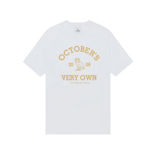 OVO Collegiate Tshirt White w Golden Logo