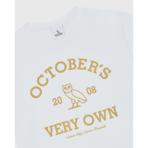 OVO Collegiate Tshirt White w Golden Logo