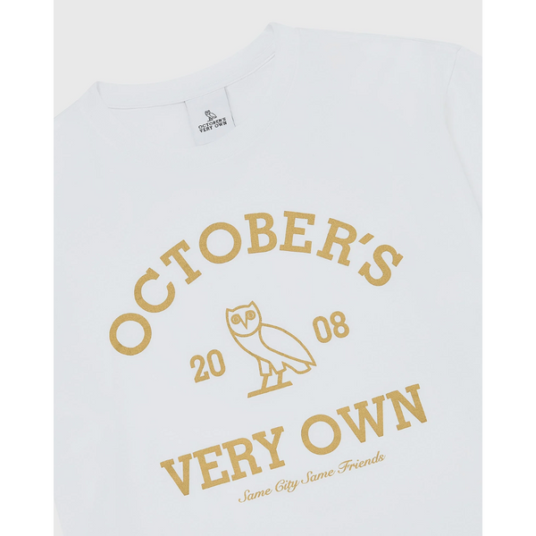 OVO Collegiate Tshirt White w Golden Logo - vista alterna