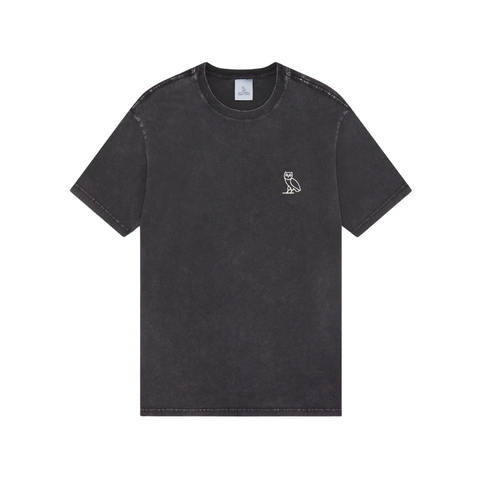 OVO Muskoka Garment Dyed Tshirt Grey & White Logo