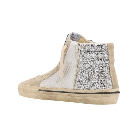 Golden Goose Slide Silver Glitter