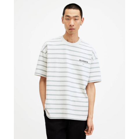 AllSaints Underground Stripe Speckle Grey T-Shirt