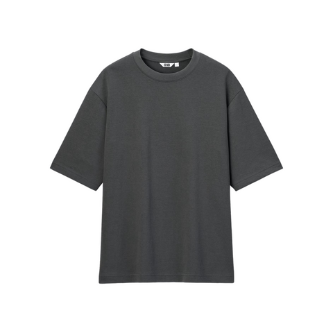 Uniqlo AIRism Cotton Oversized T-Shirt Grey