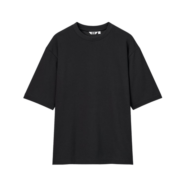 Uniqlo AIRism Cotton Oversized T-Shirt Black