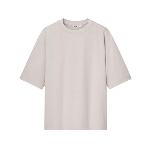 Uniqlo AIRism Cotton Oversized T-Shirt Light Grey