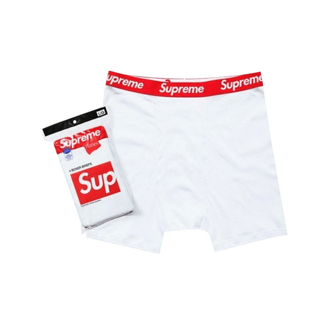 Supreme White Boxers (1 paquete con 4 boxers)