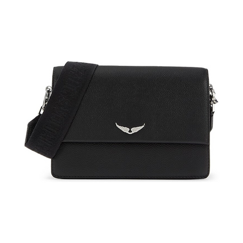 Zadig & Voltaire Black Wings Leather Crossbody Bag