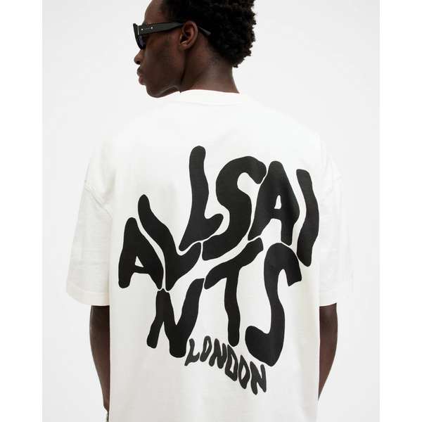 AllSaints Orlando Logo Print T-Shirt White - vista alterna
