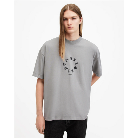 AllSaints Fraktur SS Crew Grey