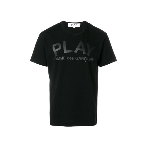 Comme Des Garçons Play Playera Negra con Estampado Negro