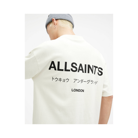 AllSaints Underground Oversized Crew T-Shirt White