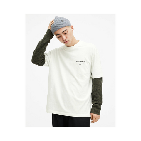 AllSaints Underground Oversized Crew T-Shirt White