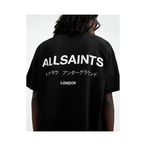 AllSaints Underground Oversized Crew T-Shirt Black