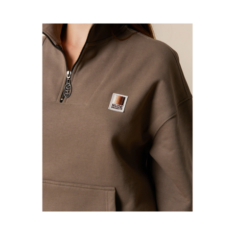 Nude Project Half Zip Brown