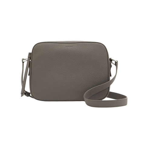 AllSaints Captain Leather Crossbody Bag Grey