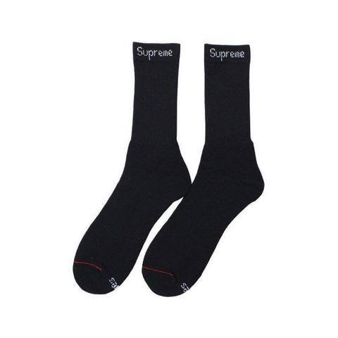 Supreme Hanes Socks - (1 Par) Black