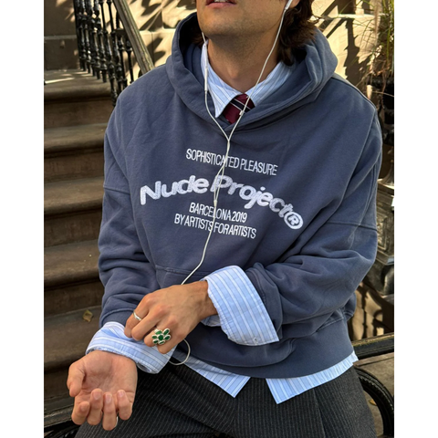 Nude Project Liberty Boxy Hoodie Blue