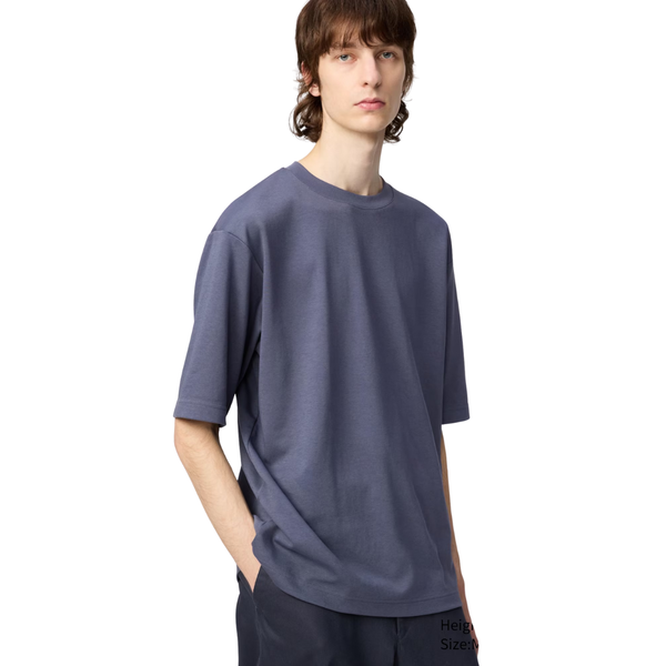 Uniqlo AIRism Cotton Oversized T-Shirt Azul - vista alterna