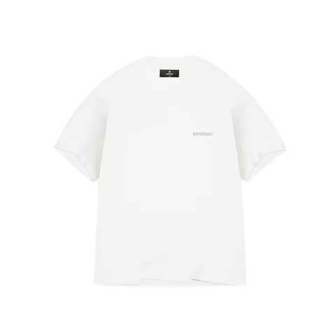 Represent Logo Texto Metalizado Blanca