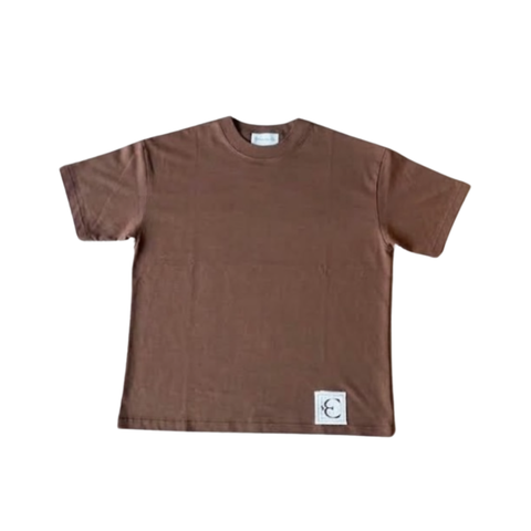 Elocuencia Flor Azul Brown Tee
