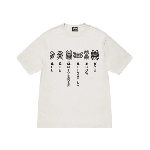 Stussy Universe Tee Pigment Dyed White